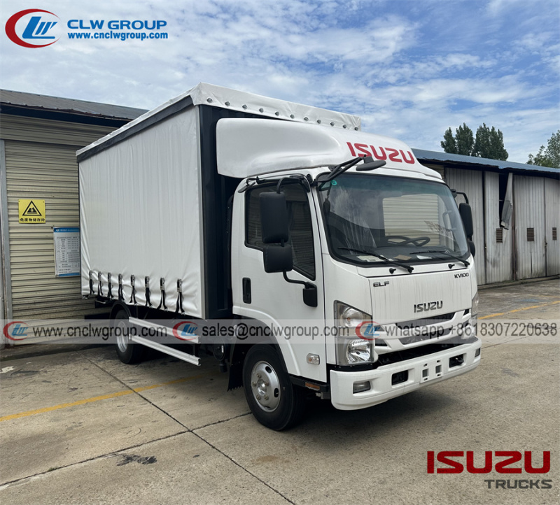 ISUZU KV100 5 ton side sliding curtain truck