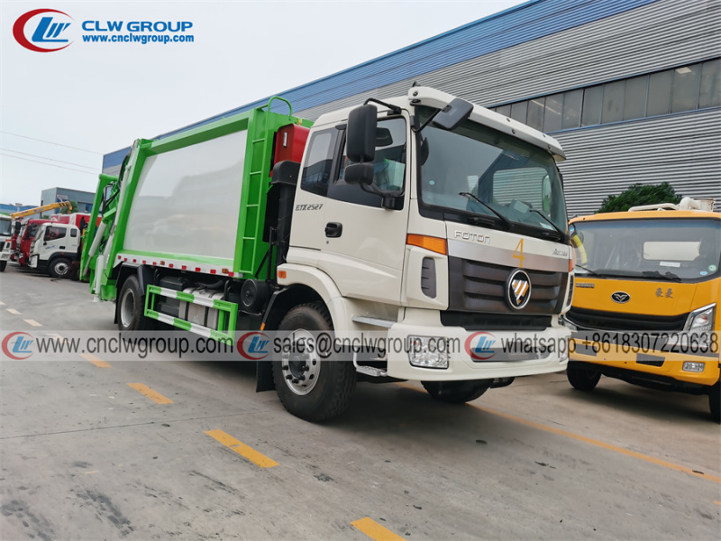 FOTON ETX 14m3 Garbage Compactor Truck with Swing Arm for 5cbm Garbage Box