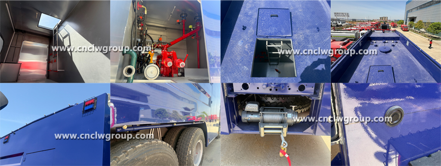 detailed pictures of Sinotruk HOWO 6*4 anti riot water tanker fire truck