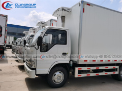 ISUZU elf 100P 3 ton 4 ton refrigerated truck with Carrier cooling system