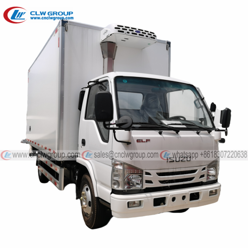 ISUZU elf 100P 3 ton 4 ton refrigerated truck with Carrier cooling system
