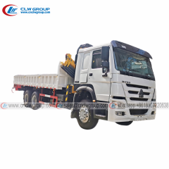 Sinotruk HOWO RHD 6*4 truck mounted 5 ton knukcle crane