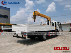 Isuzu npr 4x4 boom crane truck with 5 ton crane