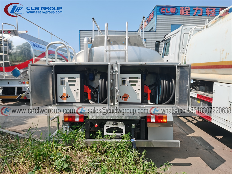 two fuel dispenser units with 15m hose reel nozzles
