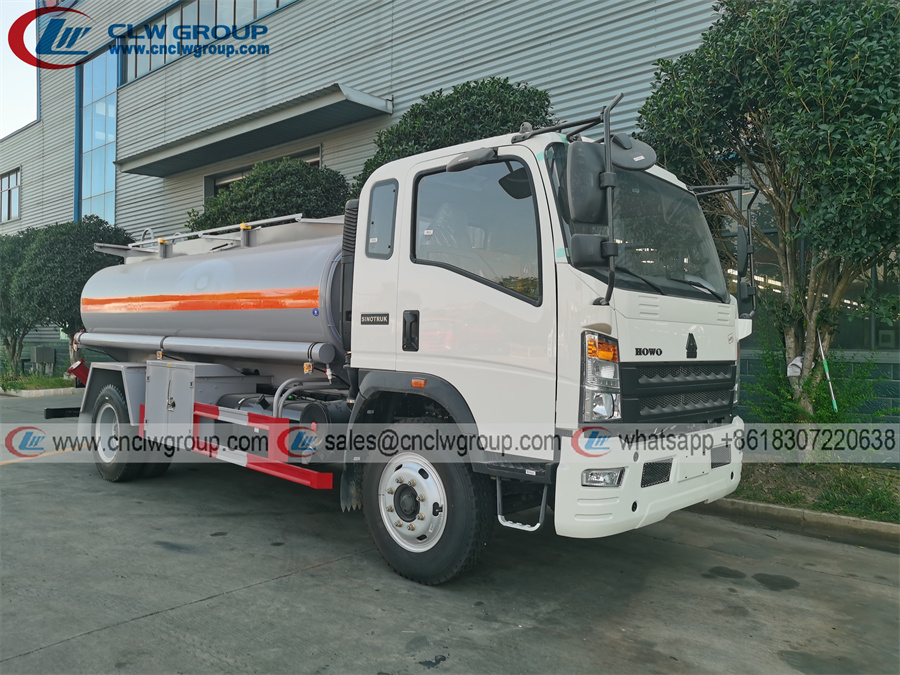 HOWO 8000 liters diesel transfer tank refuel tanker truck