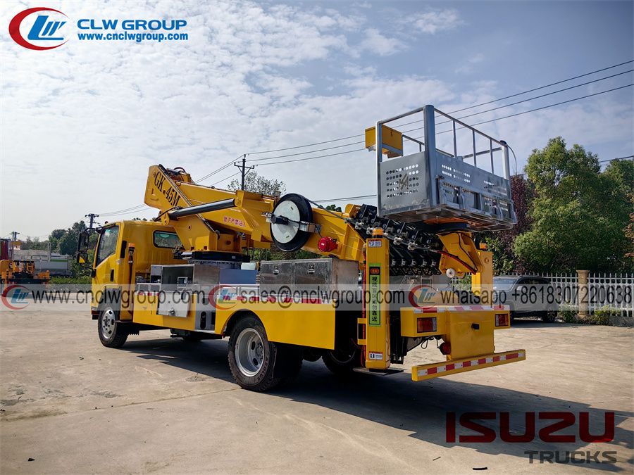ISUZU FRR 45m telescopic aerial truck mounted boom man lift platform bucket