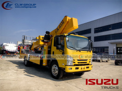 ISUZU FRR 45m telescopic aerial truck mounted boom man lift platform bucket