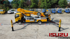 ISUZU FRR 45m telescopic aerial truck mounted boom man lift platform bucket