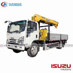 ISUZU FRR npr 5 ton truck mounted crane boom crane auger driller trucks