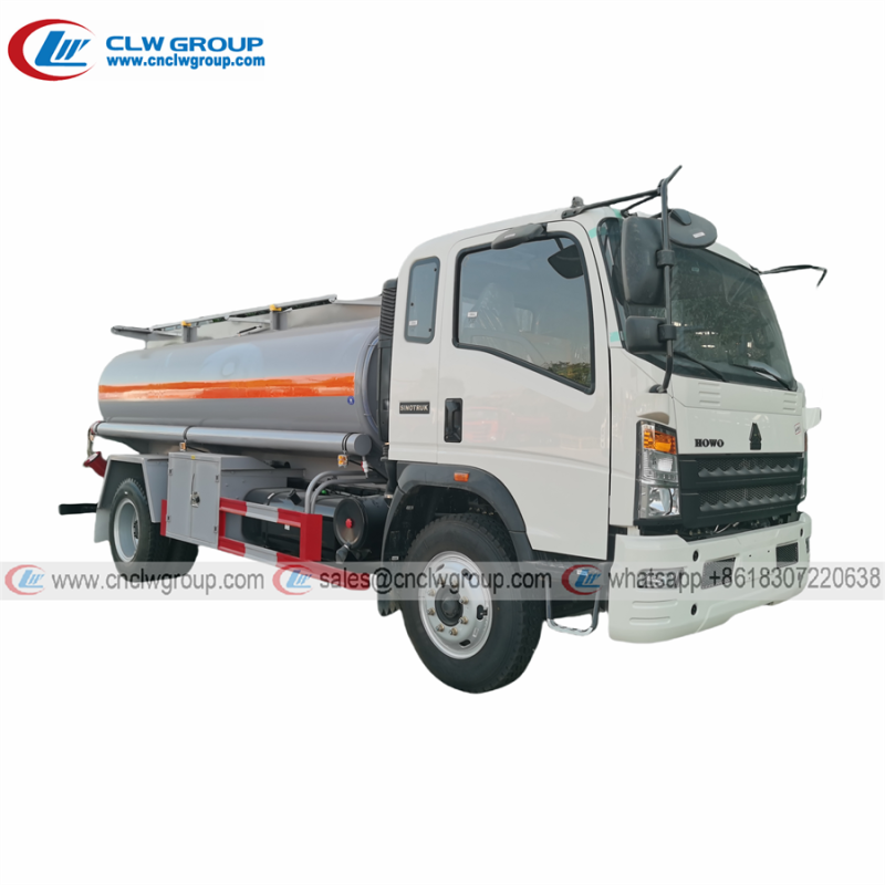 HOWO 8000 liters diesel transfer tank refuel tanker truck