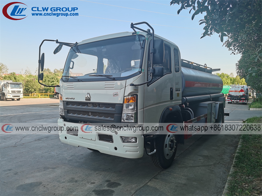 HOWO 8000 liters diesel transfer tank refuel tanker truck