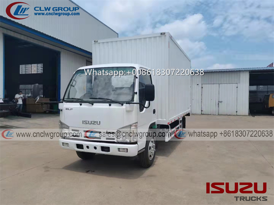ISUZU elf 5 ton 14ft van cargo box trucks for sale
