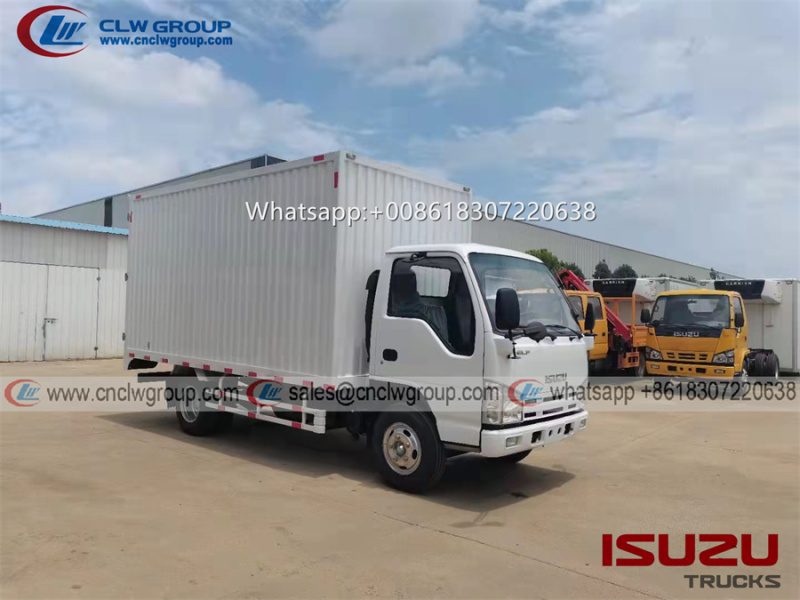 ISUZU elf 5 ton 14ft van cargo box trucks for sale