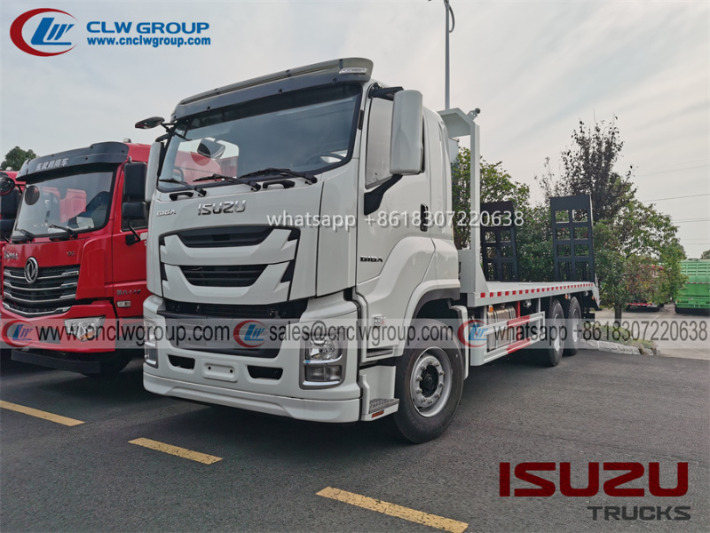 ISUZU 6x4 20 ton flat bed truck with 8 ton winch for sale