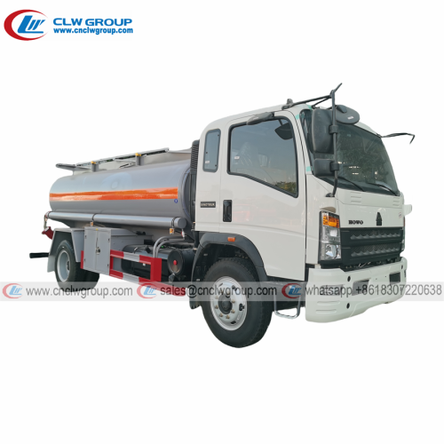 HOWO 8000 liters diesel transfer tank refuel tanker truck