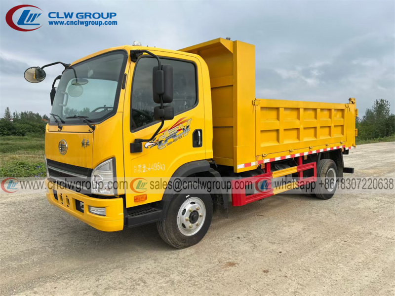 FAW Tiger VN 5 ton tipper dump trucks hydraulic lifting jack rear dump