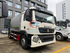 HOWO TX 4x2 14m3 15m3 rear loader garbage compactor trucks for 120L 240L 1100L trash bin