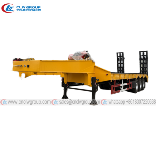 3 axle 80-100 ton Excavator Transportation Low bed low bed semi trailer