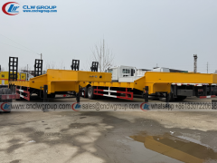 Hot sale tri axle lowbed semi trailer 60 ton 80 ton load for heavy machines transportation