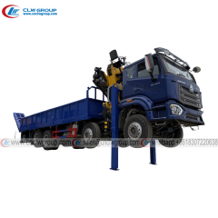 HOWO NX 8x4 self loading flatbed truck mounted XCMG 16 ton knuckle crane