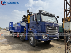 HOWO NX 8x4 platform truck mounted 16 ton folding arm crane