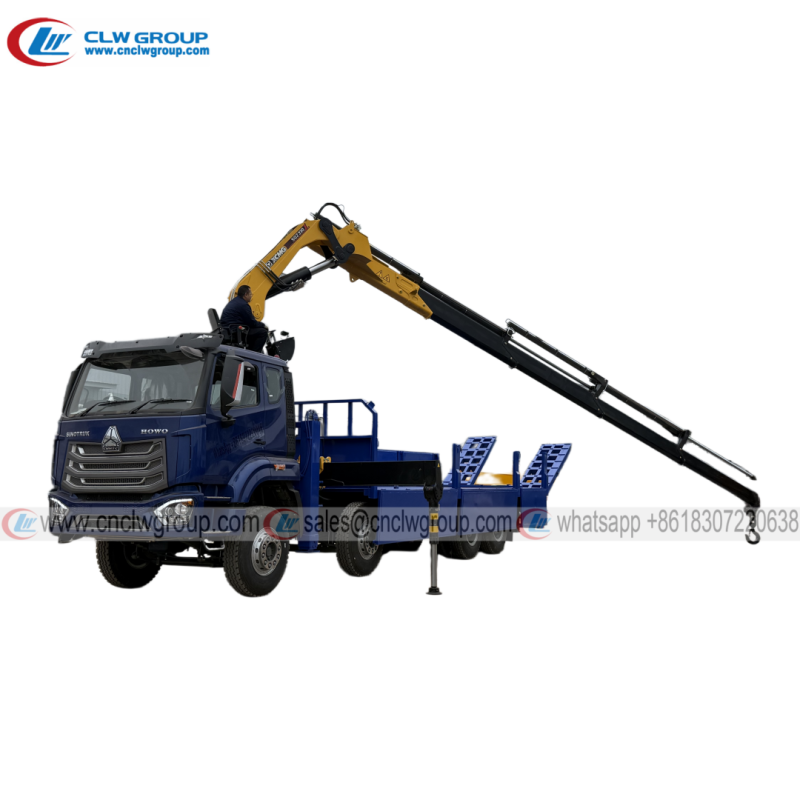HOWO NX 8x4 platform truck mounted 16 ton folding arm crane