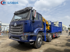 HOWO NX 8x4 platform truck mounted 16 ton folding arm crane