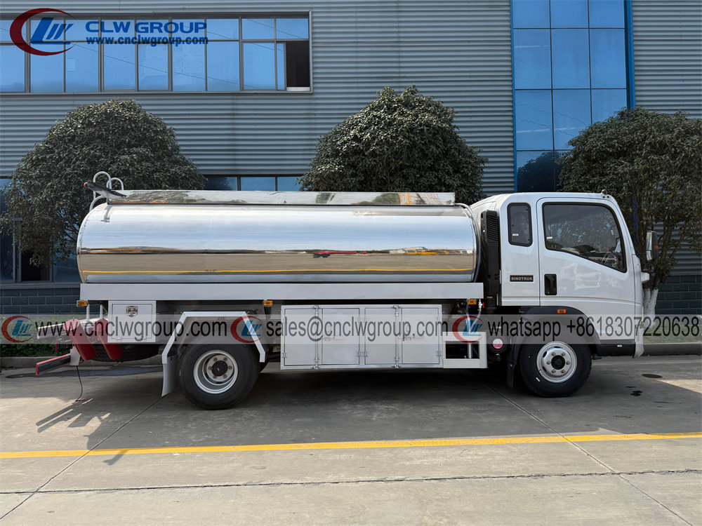 HOWO Cummins 141hp 10m3 aluminum fuel tanker refilling dispenser truck