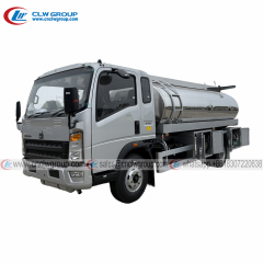 Sinotruk HOWO 8000L aluminum fuel refueler dispenser tank truck