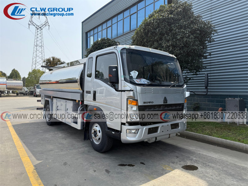 HOWO Cummins 141hp 10m3 aluminum fuel tanker refilling dispenser truck
