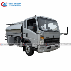 HOWO Cummins 141hp 10m3 aluminum fuel tanker refilling dispenser truck