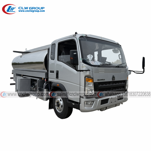 HOWO Cummins 141hp 10m3 aluminum fuel tanker refilling dispenser truck