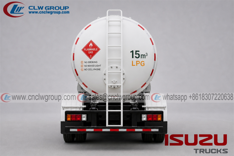 Hot Sale ISUZU 4x2 15000L LPG Gas Tanker Trucks LPG Refilling Medium Truck For Cooking Gas Pressure Vessel
