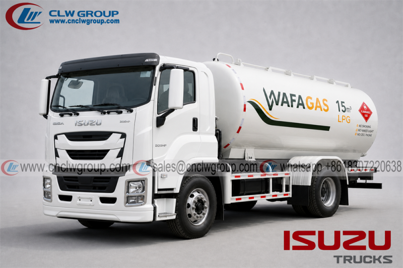 Hot Sale ISUZU 4x2 15000L LPG Gas Tanker Trucks LPG Refilling Medium Truck For Cooking Gas Pressure Vessel