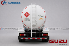 LPG Tank 15m3 ISUZU 225hp 4x4 mobile Lpg gas filling tanker truck for sale