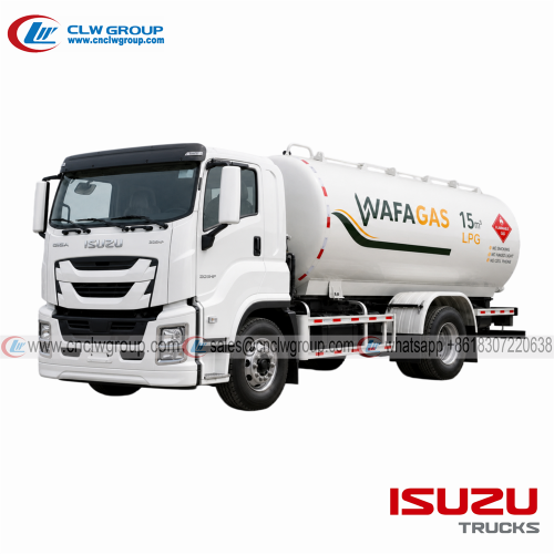 ISUZU GIGA 15m3 Liquefied Natural Gas LPG gas refilling tank truck with gas dispenser