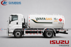 ISUZU GIGA 15m3 Liquefied Natural Gas LPG gas refilling tank truck with gas dispenser