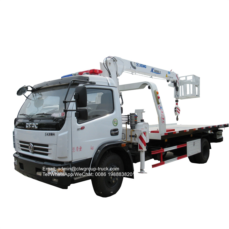 Dongfeng 4 ton towing truck with crane