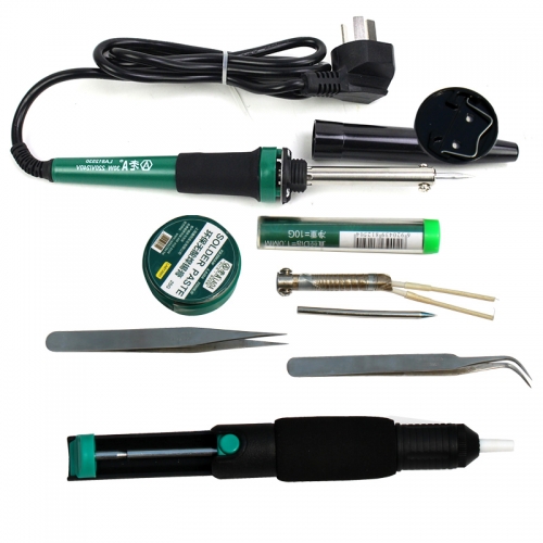 11 pcs 30W Electric Soldering Iron Set Welding Hot Gun Repair Tools with Solder Paste Tweezers Tin Wire