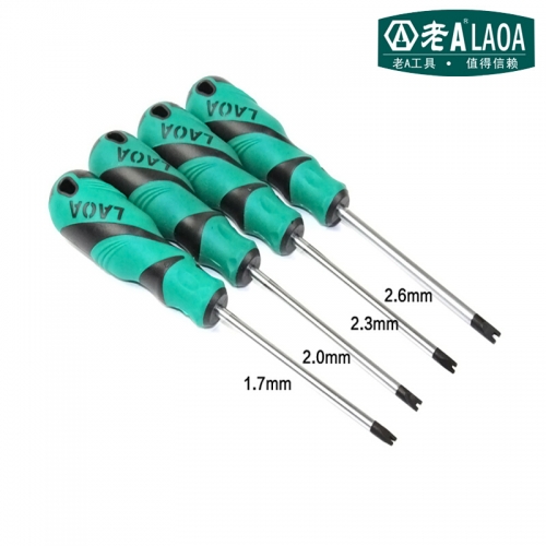 LAOA 4pcs S2 Rubber Handle U - shaped Screwdriver