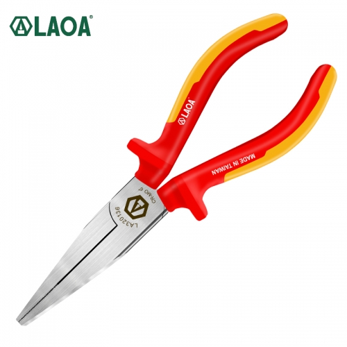 LAOA VDE insulated flat nose pliers with teeth High voltage resistance 1000V insulated German certification