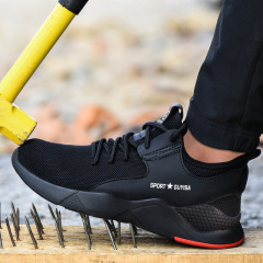 GUYISA 8186 Black Red Breathable Soft Safety Work Shoes