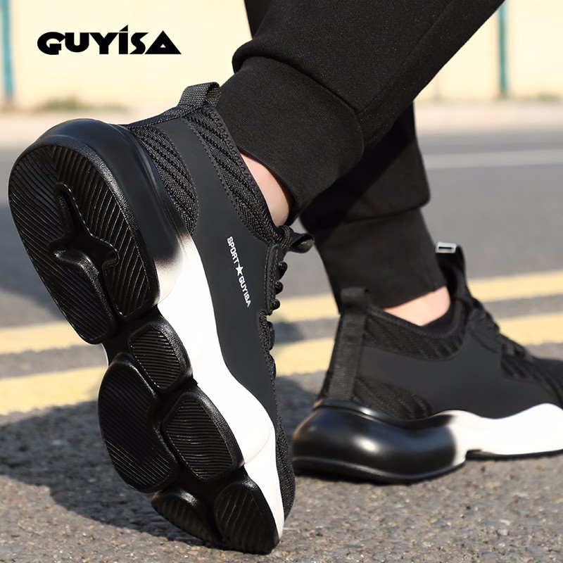 GUYISA professional work shoe Steel Toe Shoes Slip Resistant Indestructible Construction Shoes