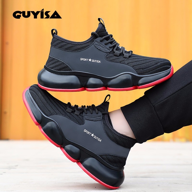 GUYISA professional lightweight Slip Resistant Indestructible Construction Shoes work shoe Steel Toe Shoes