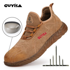 GUYISA Fast delivery Lightweight PVC Outsoles Industries Construction Work Shoes Steel Toe Safety Shoes for Men and Women