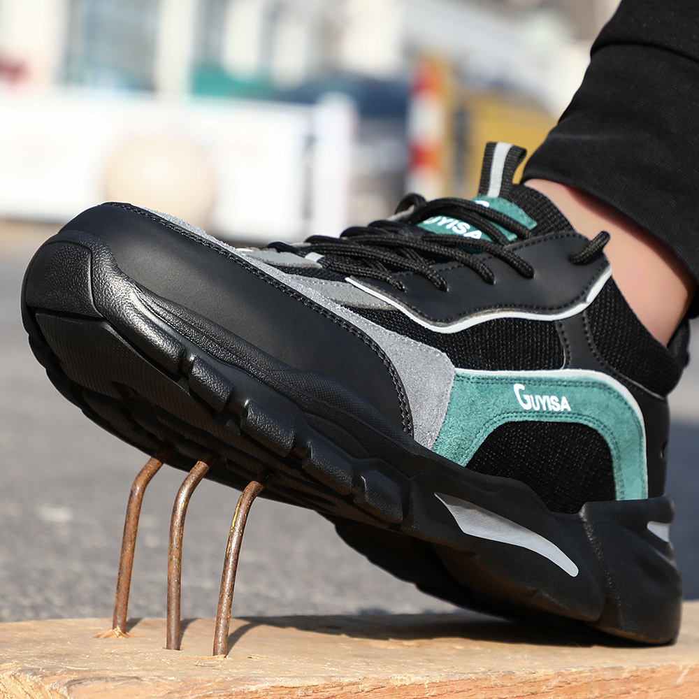 GUYISA New Style High Quality Steel Toe Industrial EVA Lightweight Outsole Breathable Type Men Work Safety Shoes