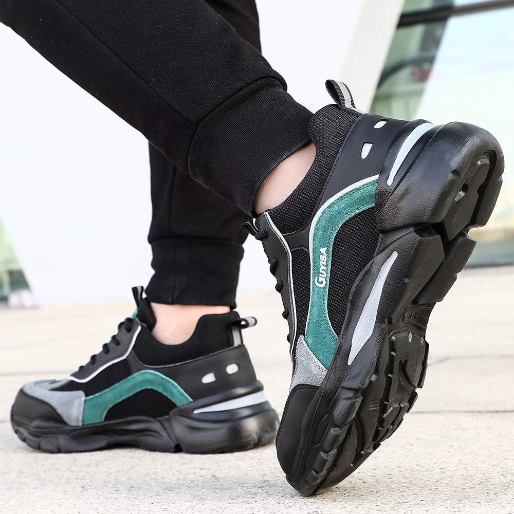 GUYISA New Style High Quality Steel Toe Industrial EVA Lightweight Outsole Breathable Type Men Work Safety Shoes