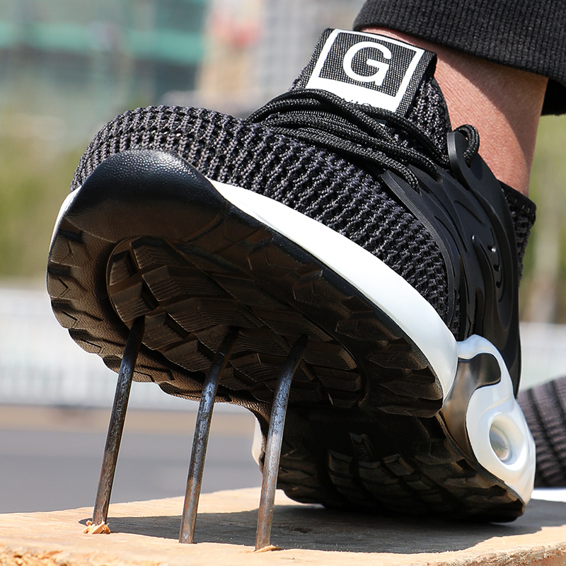 PU sole breathable safety shoes unisex sports safety shoes with steel head