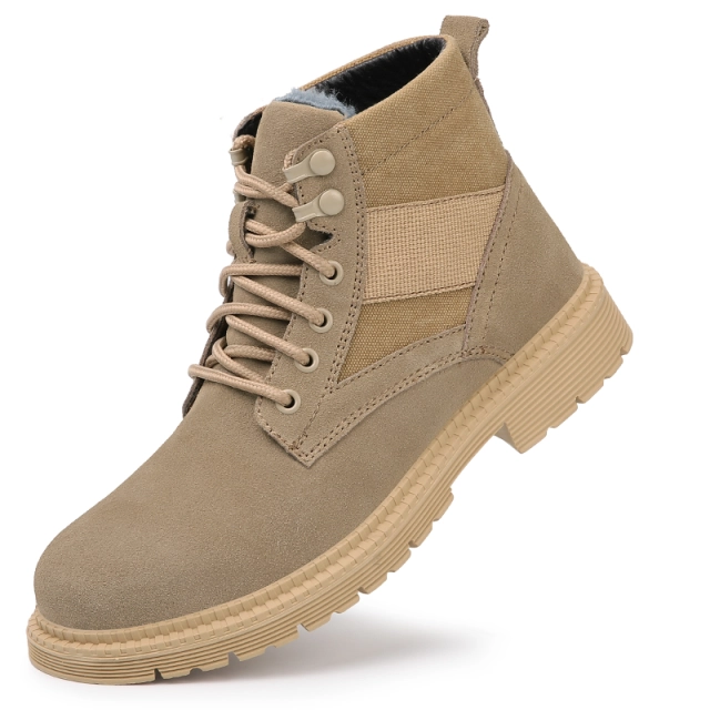 Army Safety Beige Work Boots OEM Winter Warm Wear-resistant
