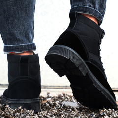 GUYISA Winter Suede Leather Cotton Black Keep Warm Boot Shoes Steel Toe Boots Men Work Safety Shoes Keep Warm